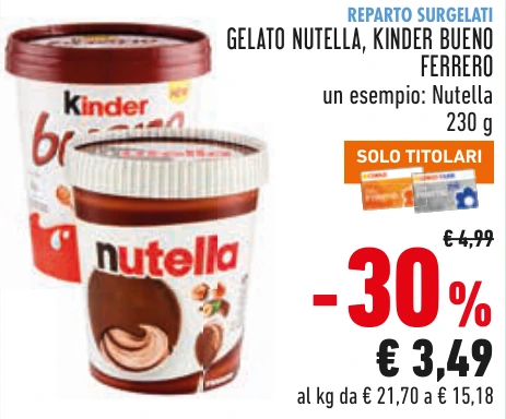 GELATO NUTELLA, KINDER BUENO FERRERO