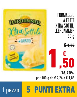 FORMAGGIO A FETTE XTRA SOTTILI LEERDAMMER