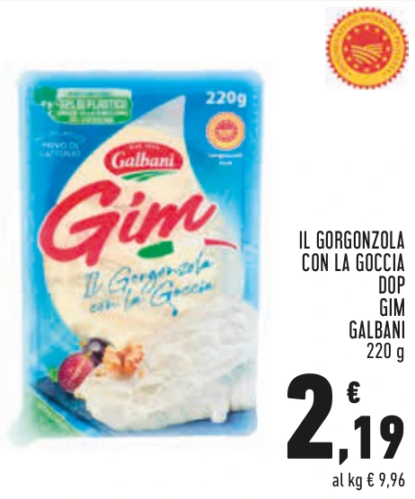 IL GORGONZOLA CON LA GOCCIA DOP GIM GALBANI