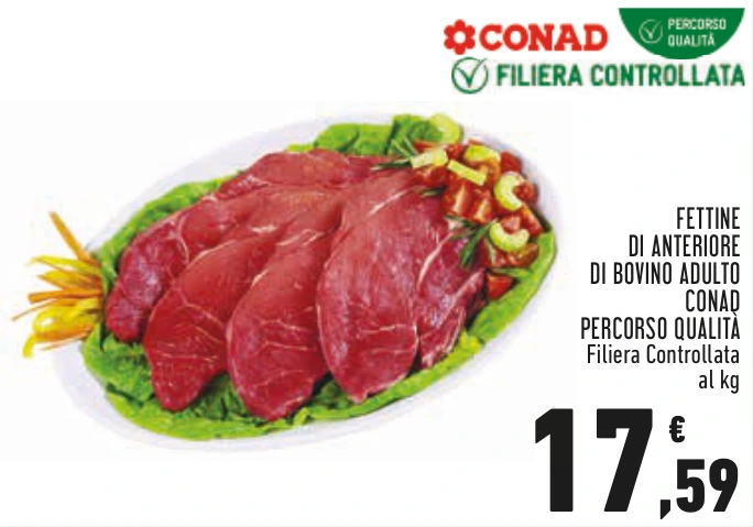 FETTINE DI ANTERIORE DI BOVINO ADULTO CONAD PERCORSO QUALITÀ