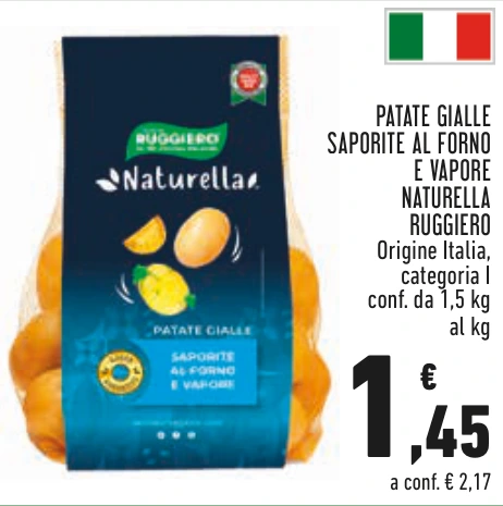 PATATE GIALLE SAPORITE AL FORNO E VAPORE NATURELLA RUGGIERO