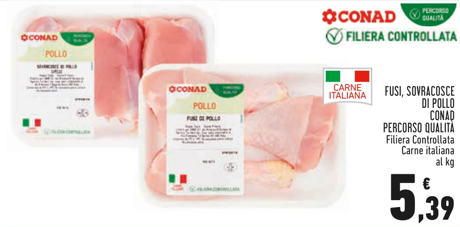 FUSI, SOVRACOSCE DI POLLO CONAD PERCORSO QUALITÀ