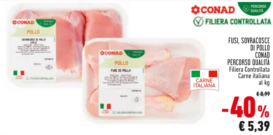 FUSI, SOVRACOSCE DI POLLO CONAD PERCORSO QUALITÀ