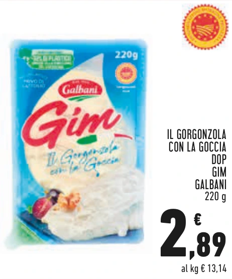 IL GORGONZOLA CON LA GOCCIA DOP GIM GALBANI