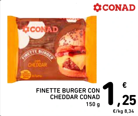 FINETTE BURGER CON CHEDDAR CONAD