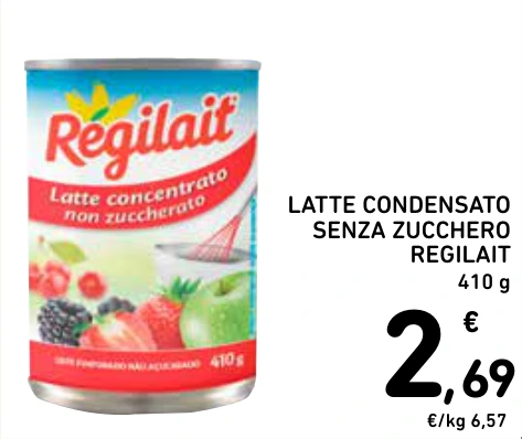 LATTE CONDENSATO SENZA ZUCCHERO REGILAIT