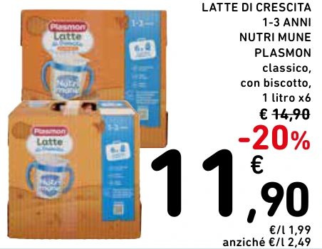 LATTE DI CRESCITA 1-3 ANNI NUTRI MUNE PLASMON