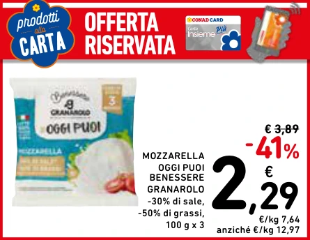 MOZZARELLA OGGI PUOI BENESSERE GRANAROLO