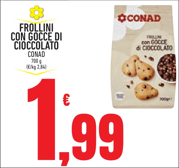 FROLLINI CON GOCCE DI CIOCCOLATO CONAD