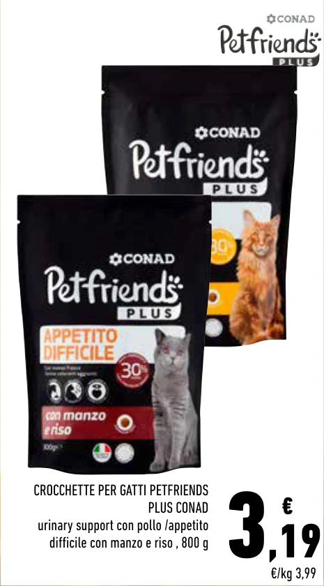 CROCCHETTE PER GATTI PETFRIENDS PLUS CONAD