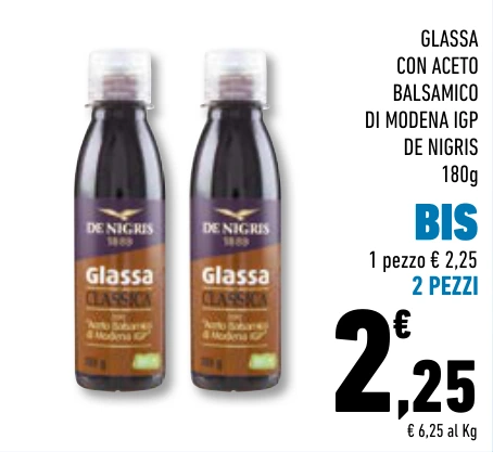 GLASSA CON ACETO BALSAMICO DI MODENA IGP DE NIGRIS