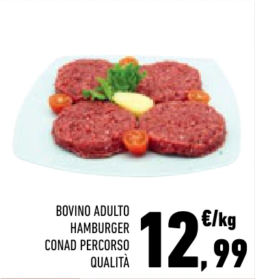 BOVINO ADULTO HAMBURGER CONAD PERCORSO QUALITÀ