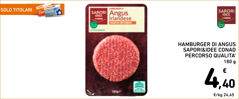 HAMBURGER DI ANGUS SAPORI&IDEE CONAD PERCORSO QUALITA’