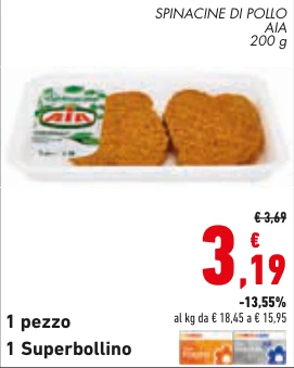 SPINACINE DI POLLO AIA