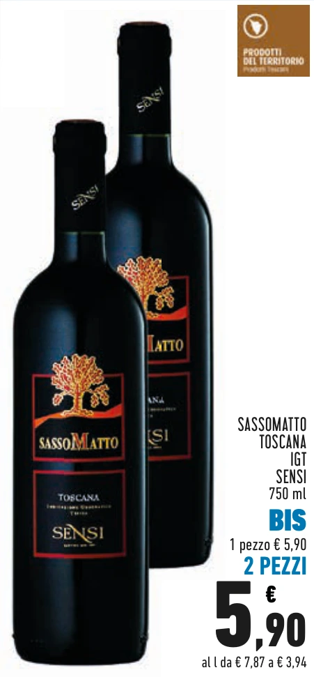 SASSOMATTO TOSCANA IGT SENSI BIS 2 PEZZI