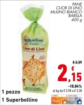 PANE CUOR DI LINO MULINO BIANCO BARILLA
