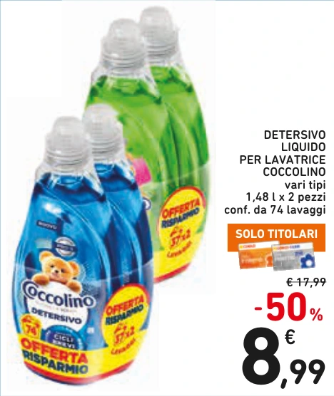 DETERSIVO LIQUIDO PER LAVATRICE COCCOLINO