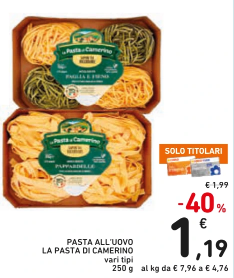 PASTA ALL’UOVO LA PASTA DI CAMERINO