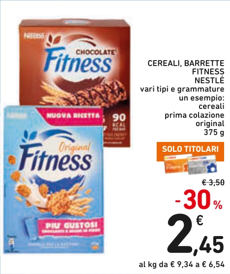 CEREALI, BARRETTE FITNESS NESTLÉ