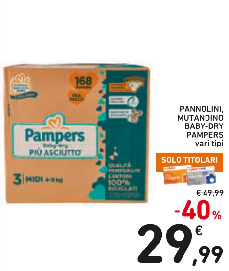 PANNOLINI, MUTANDINO BABY-DRY PAMPERS