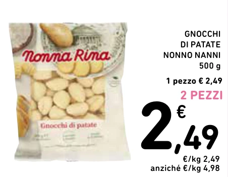 GNOCCHI DI PATATE NONNO NANNI 2 PEZZI