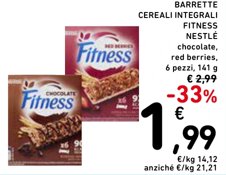 BARRETTE CEREALI INTEGRALI FITNESS NESTLÉ