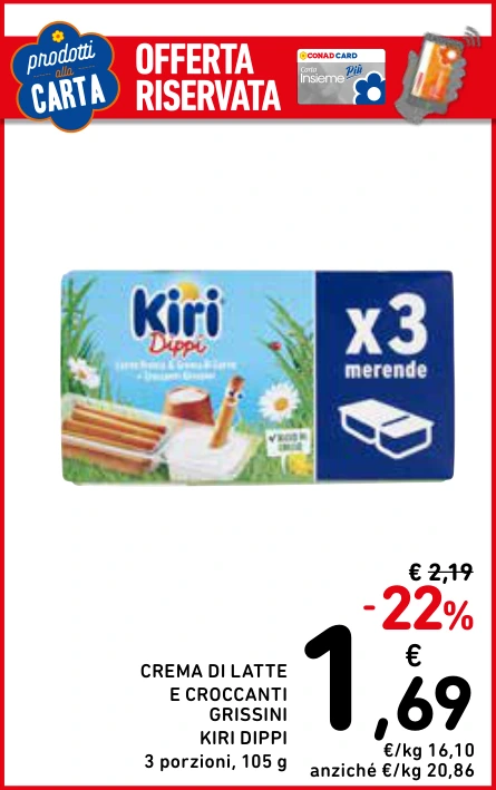 CREMA DI LATTE E CROCCANTI GRISSINI KIRI DIPPI