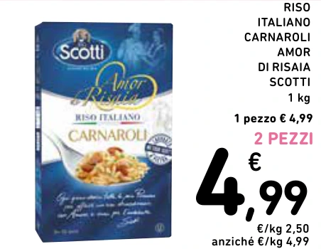 RISO ITALIANO CARNAROLI AMOR DI RISAIA SCOTTI 2 PEZZI