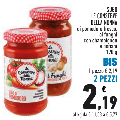 SUGO LE CONSERVE DELLA NONNA BIS 2 PEZZI