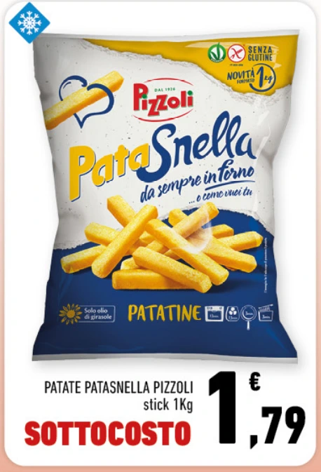 Patatine PataSnella Pizzoli stick 1kg