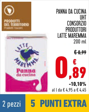 PANNA DA CUCINA UHT CONSORZIO PRODUTTORI LATTE MAREMMA