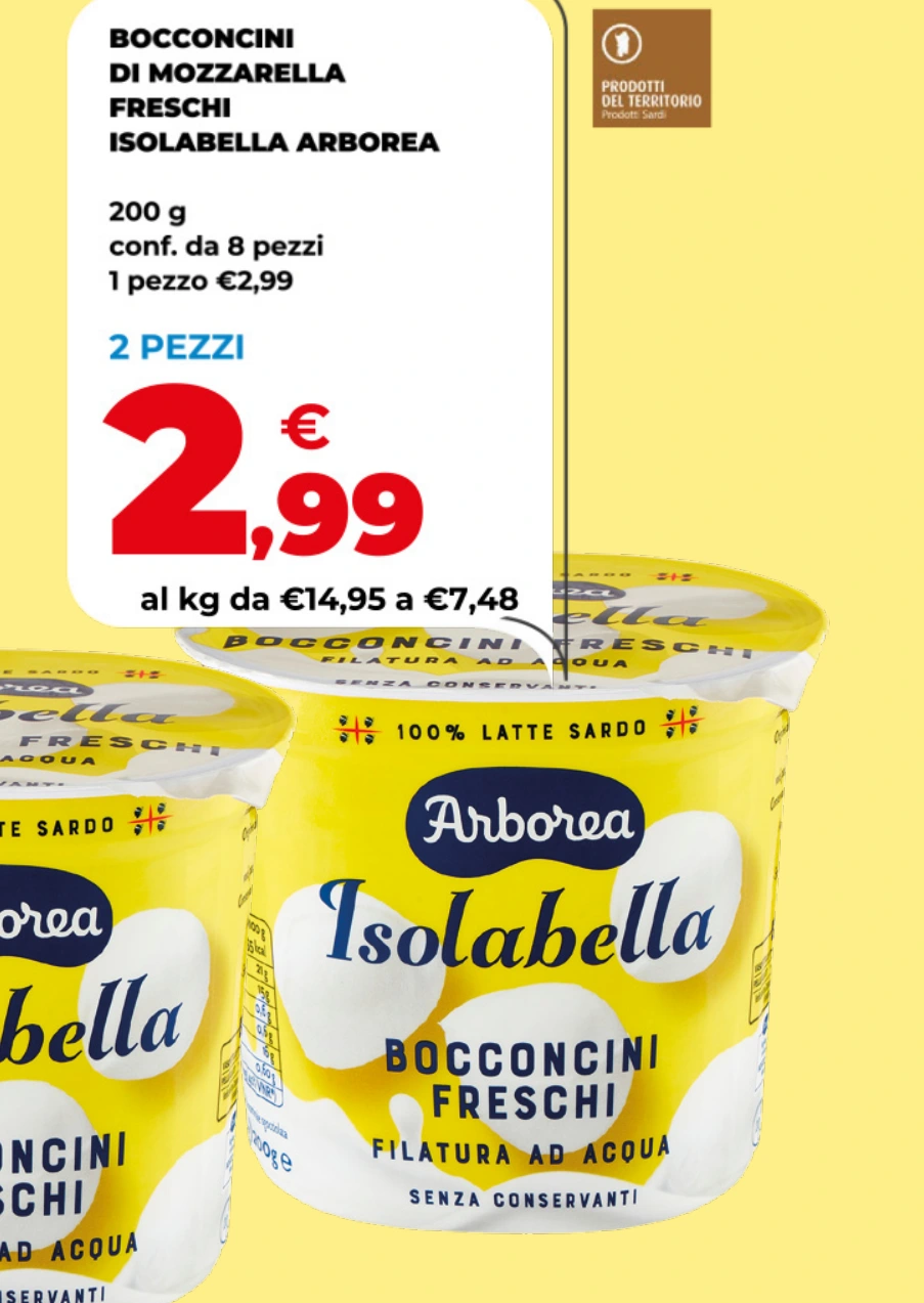 BOCCONCINI DI MOZZARELLA FRESCHI ISOLABELLA ARBOREA