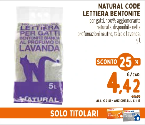 NATURAL CODE LETTIERA BENTONITE