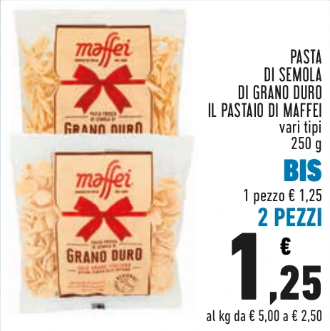 PASTA DI SEMOLA DI GRANO DURO IL PASTAIO DI MAFFEI BIS 2 PEZZI