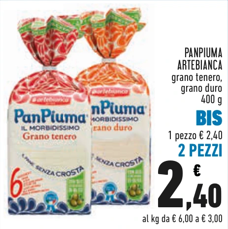 PANPIUMA ARTEBIANCA BIS 2 PEZZI