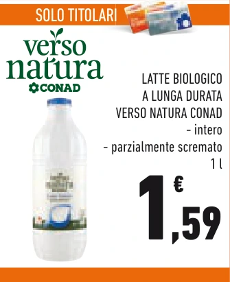 LATTE BIOLOGICO A LUNGA DURATA VERSO NATURA CONAD