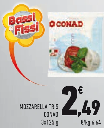 MOZZARELLA TRIS CONAD