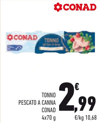 TONNO PESCATO A CANNA CONAD