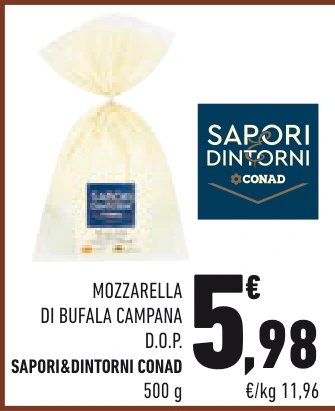 MOZZARELLA DI BUFALA CAMPANA D.O.P. SAPORI&DINTORNI CONAD