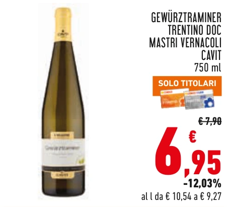 GEWÜRZTRAMINER TRENTINO DOC MASTRI VERNACOLI CAVIT