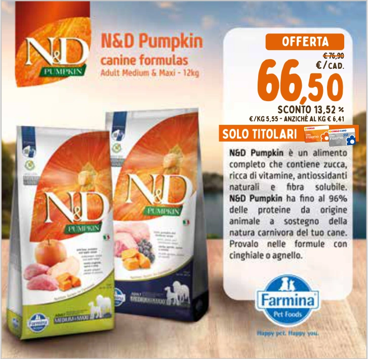 N&D PUMPKIN CANINE FORMULAS 12 KG