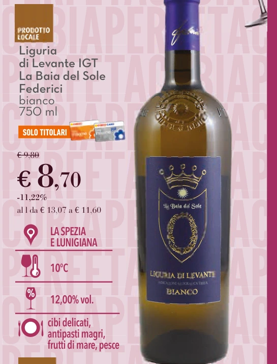 Liguria di Levante IGT La Baia del Sole Federici 750 ml