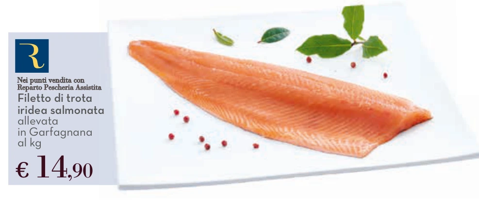 Filetto di trota iridea salmonata