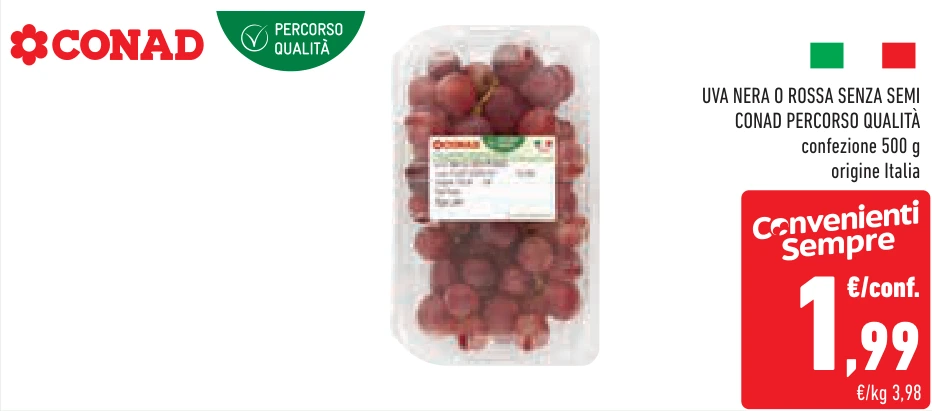 UVA NERA O ROSSA SENZA SEMI CONAD PERCORSO QUALITÀ
