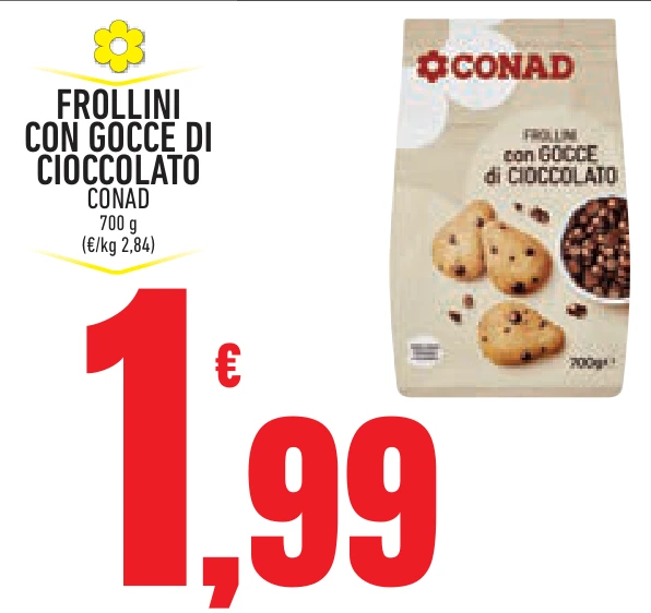 FROLLINI CON GOCCE DI CIOCCOLATO CONAD
