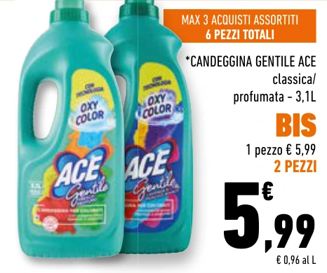 *CANDEGGINA GENTILE ACE 6 PEZZI TOTALI *CAN MAX 3