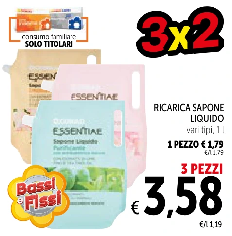 RICARICA SAPONE LIQUIDO 3 PEZZI