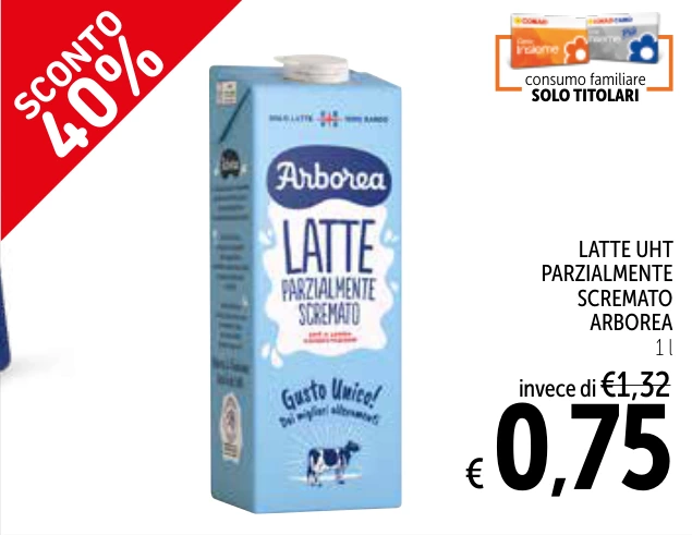 LATTE UHT PARZIALMENTE SCREMATO ARBOREA