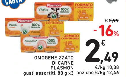 OMOGENEIZZATO DI CARNE PLASMON