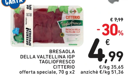 BRESAOLA DELLA VALTELLINA IGP TAGLIOFRESCO CITTERIO